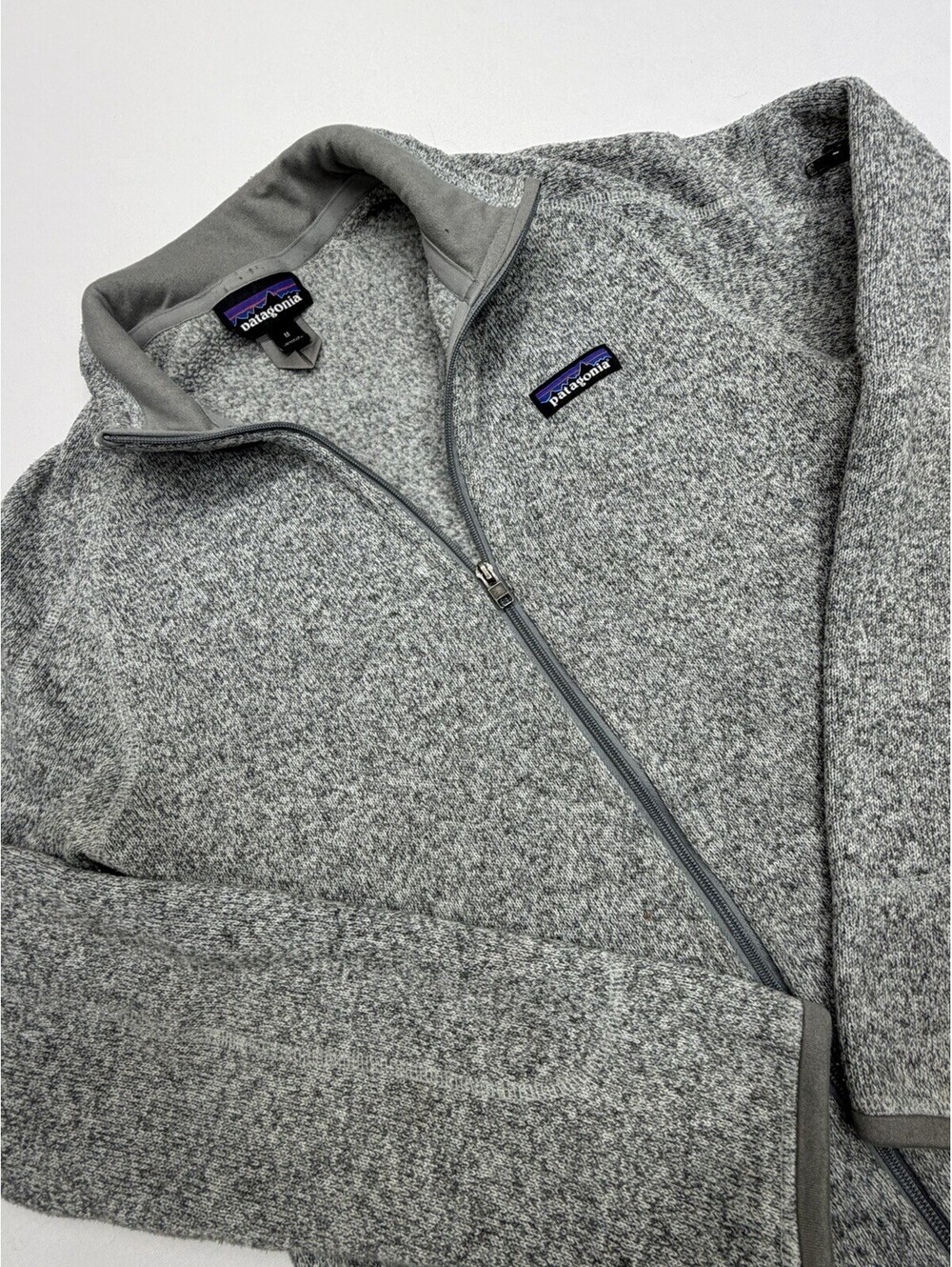 Patagonia Better Sweater Womens Medium Gray Full Zip Fleece STY25542 *logo*